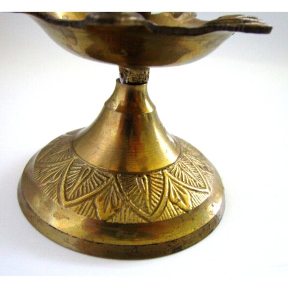 Vintage Brass Peacock Bird Shape Religious Wick Oil Lamp - Diya Aarti Home Décor - Picture 9 of 16